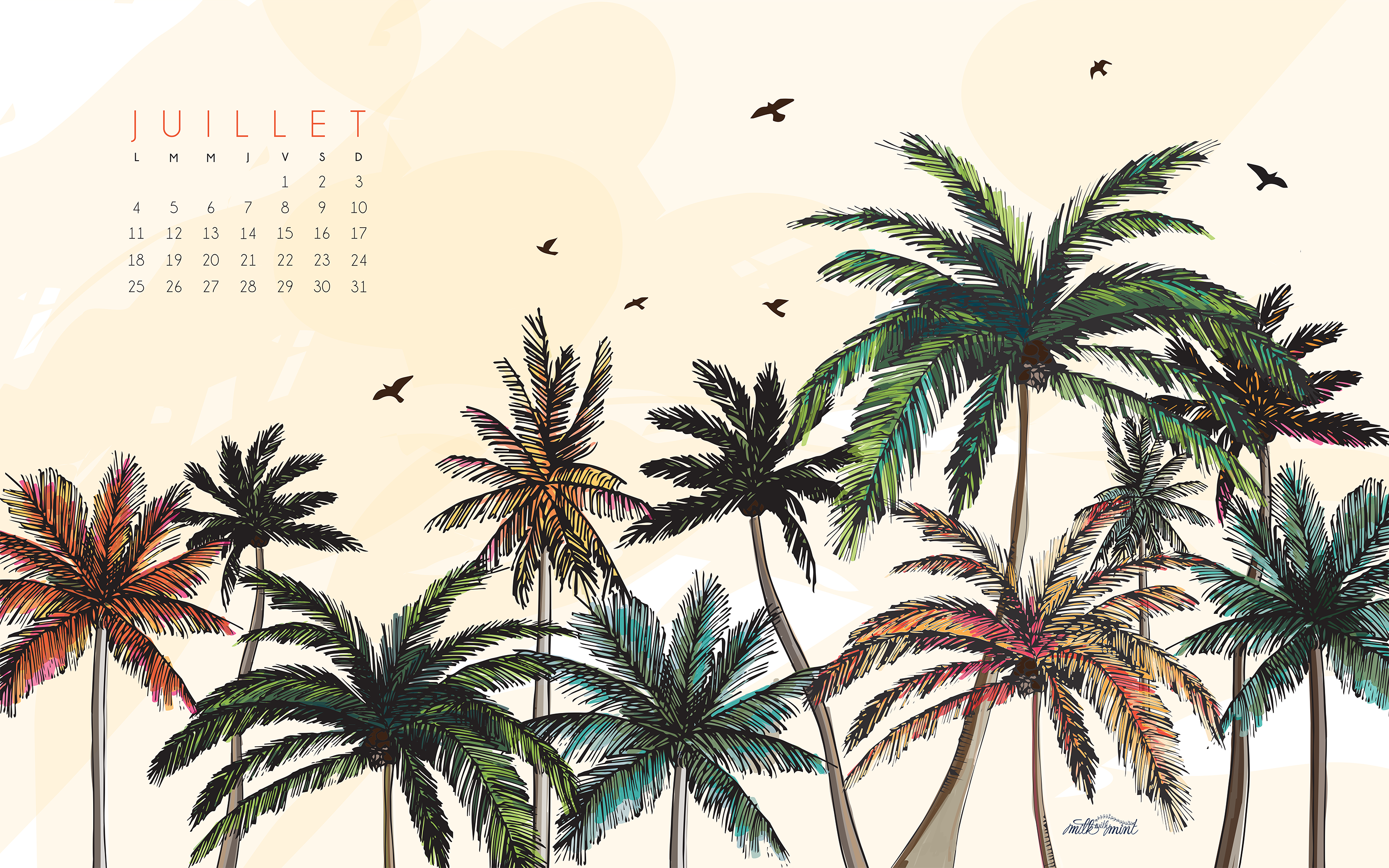 Calendrier de Juillet Milk with mint