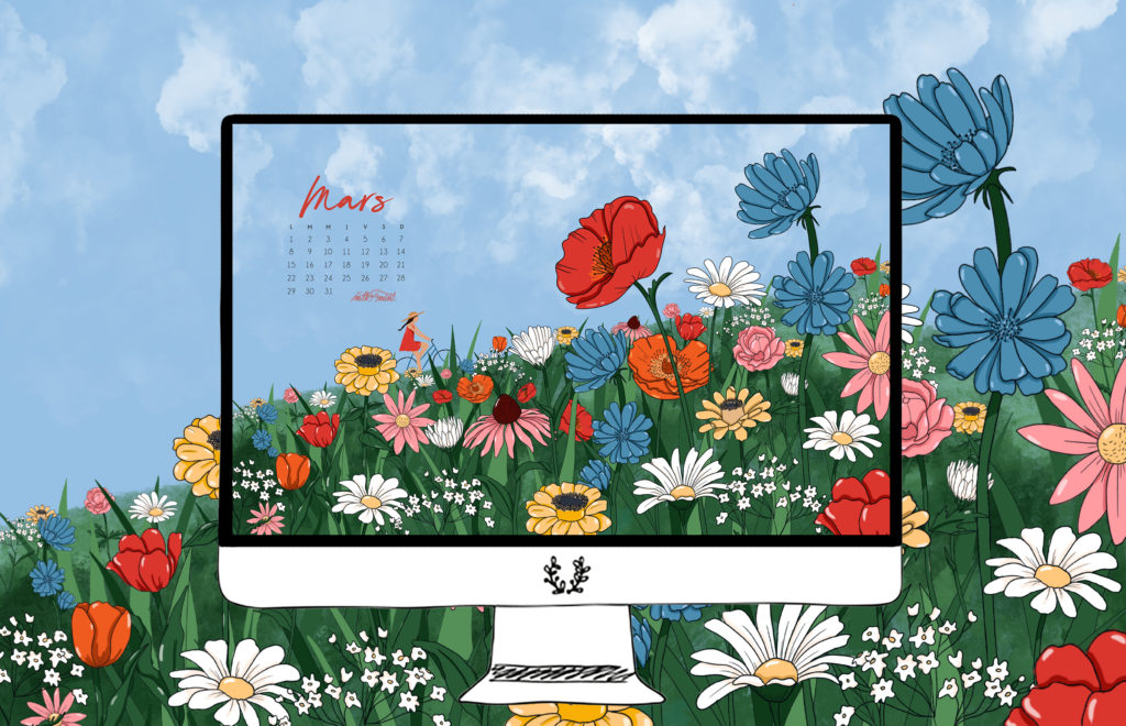Calendrier Fond D écran Mars 2023 Fond D'ecran De Mars 2021 - Milk With Mint