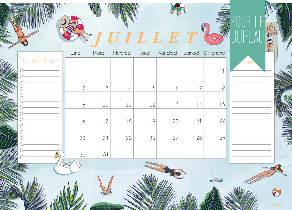 CALENDRIER DE JUILLET - Milk with mint